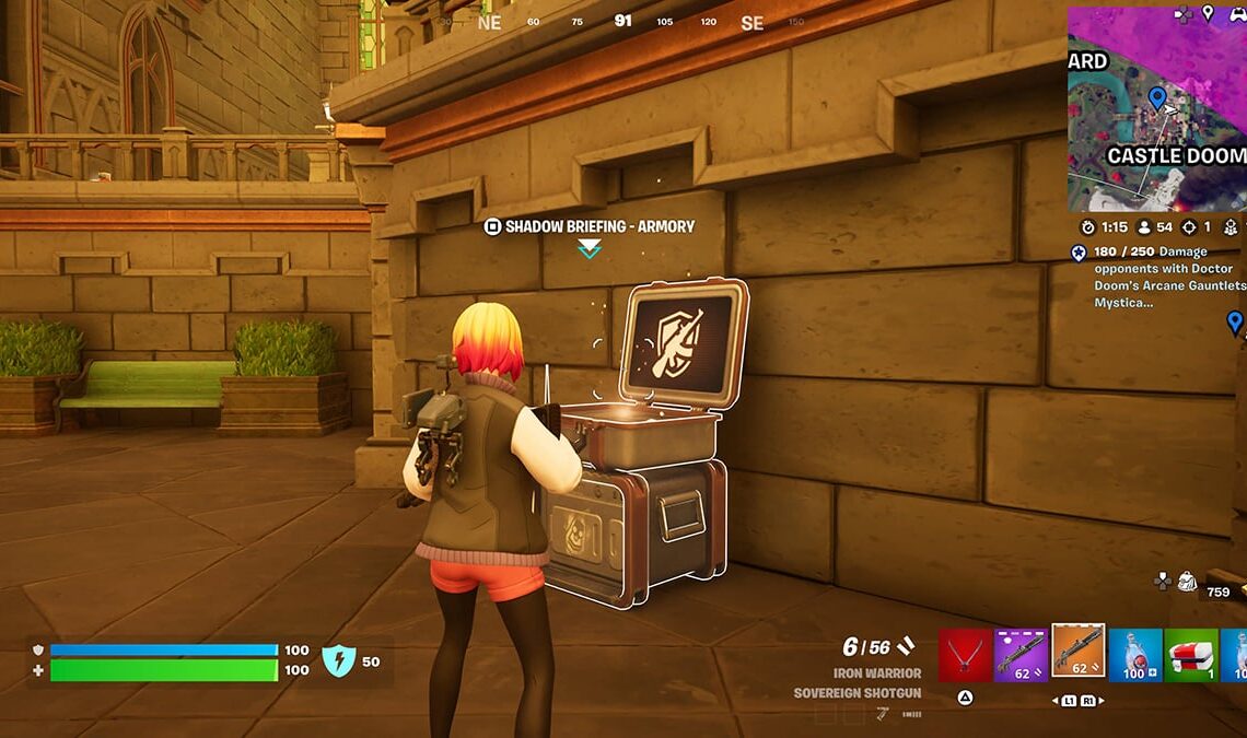 Où trouver toutes les stations Shadow Briefing Armory dans Fortnite, emplacements et carte