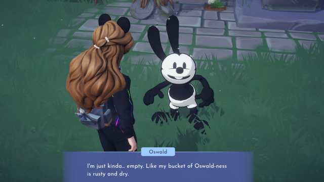 Disney Dreamlight Valley Oswald vide et triste