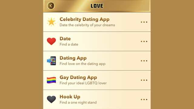 Menu d'amour BitLife