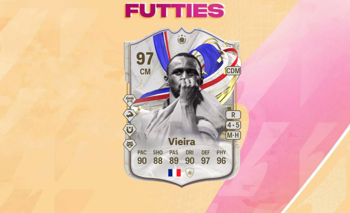 An image of Patrick Vieira GOTG Icon SBC solutions in EA FC 24