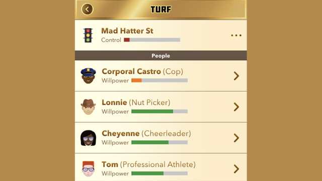 Menu du terrain BitLife