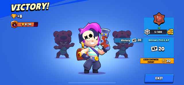 Une capture d'écran montrant comment gagner le double de pièces lors d'un match avec Nita dans Brawl Stars.