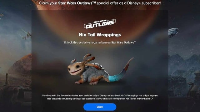 Enveloppements de queue Nix cosmétiques pour Star Wars Outlaws