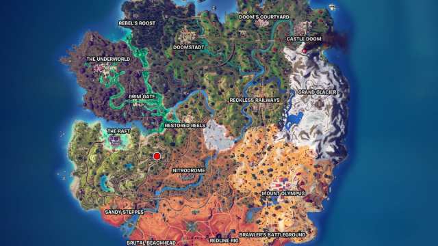 Emplacement de la carte du capitaine Jones de Fortnite