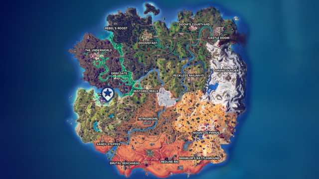 Emplacement de la carte de Gwenpool sur Fortnite