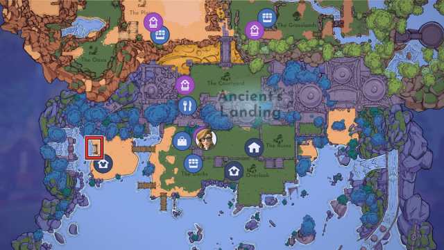 Carte de localisation des ruines antiques de Disney Dreamlight Valley