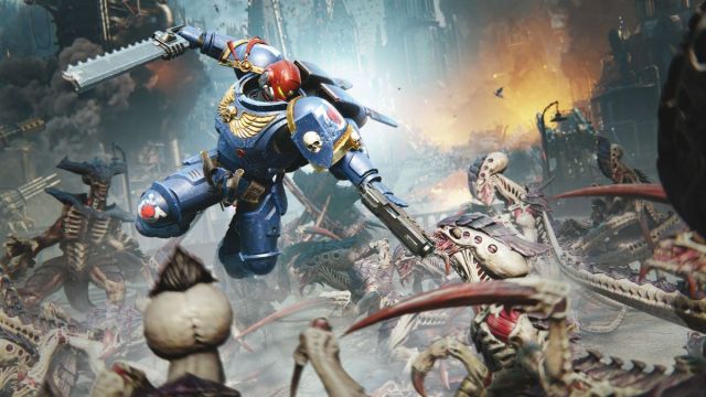 plongée ultramarine à tyranid dans warhammer 40k space marine 2