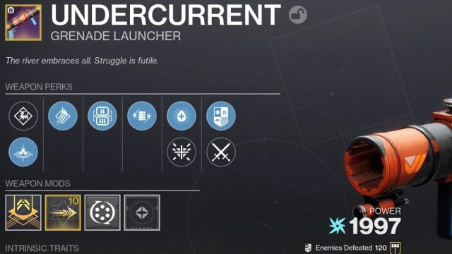 Exemple de build Undercurrent de Destiny 2