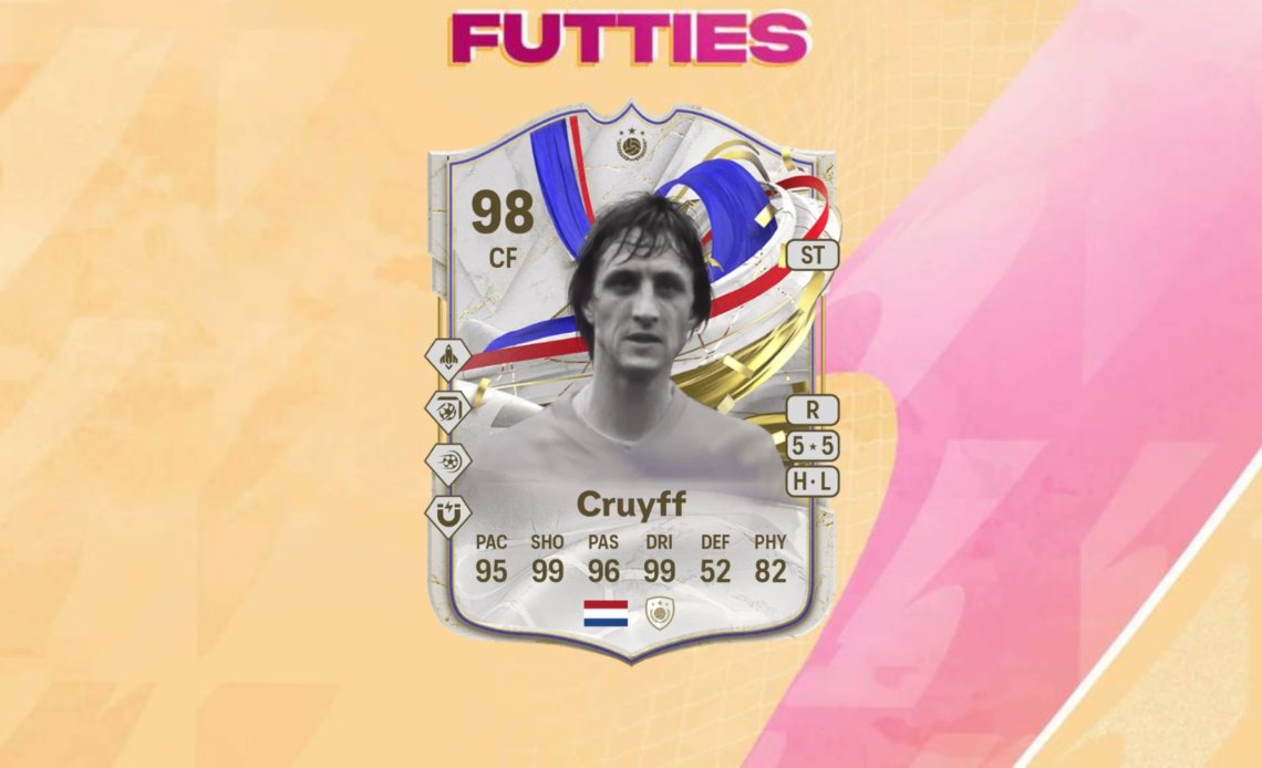 An image of Johan Cruyff Greats of the Game Icon SBC solutions in EA FC 24