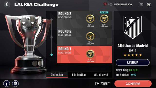 Une image du Club Challenge dans FC Mobile 25 Beta.