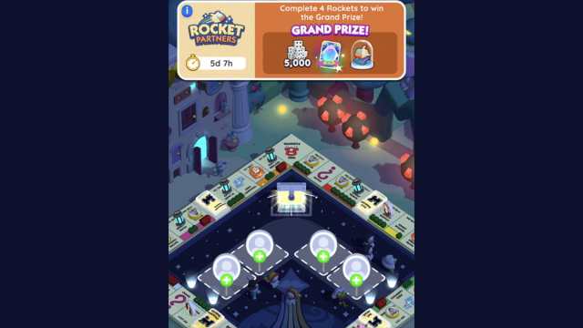 Espaces vides des partenaires du Monopoly GO Rocket