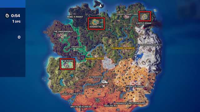 Emplacements de la carte du médaillon de Fortnite