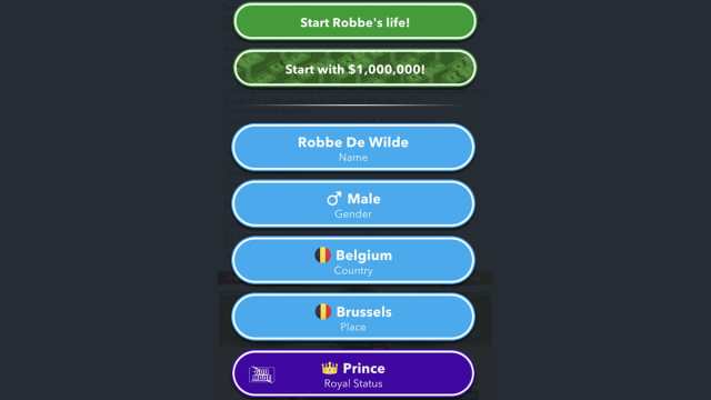 BitLife Royal comme option God Mode