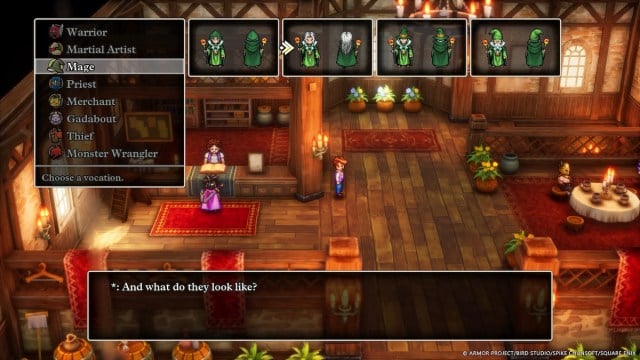 Système de personnalisation dans Dragon Quest 3 Remake