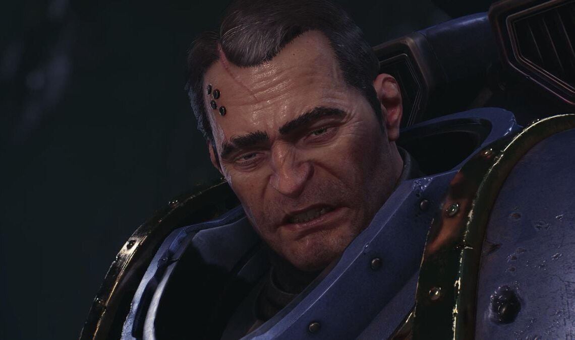 titus in pain warhammer 40k space marine 2