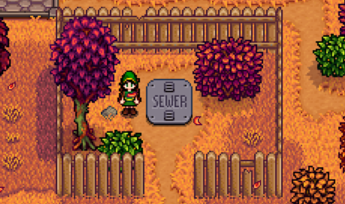 The entrance to the Sewers in Stardew Valley