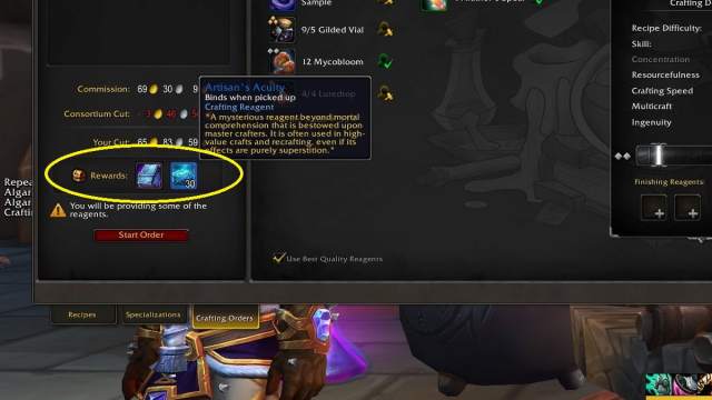 Récompenses d'artisanat dans WoW: The War Within