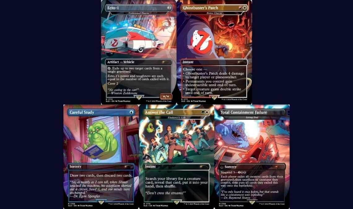 secret lair x the real ghostbusters crossover cards