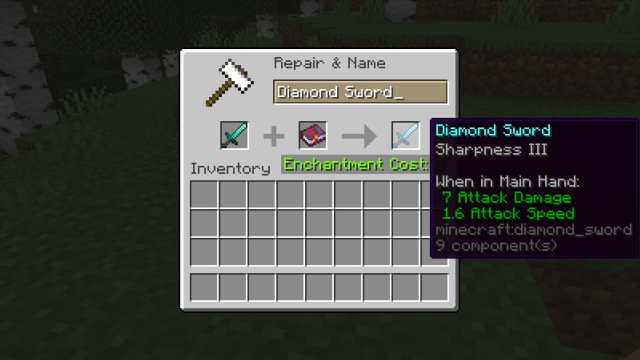 Enchantements d'enclume Minecraft