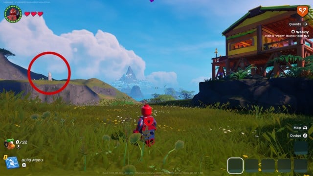 Tête de l'île Peely dans LEGO Fortnite