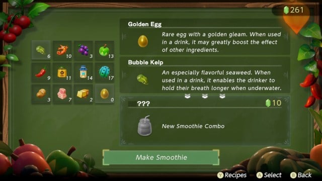 Les œufs d'or sont le meilleur ingrédient pour les smoothies dans Zelda : Echoes of Wisdom