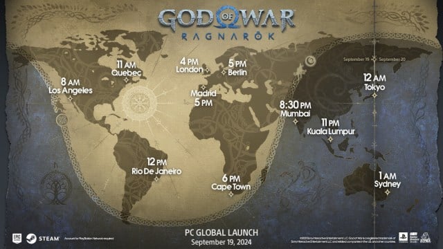 Les horaires de sortie mondiaux de God of War Ragnarok sur PC