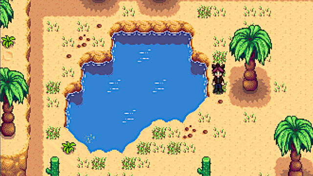 Le poisson de sable peut être pêché dans l'étang du désert de Stardew Valley