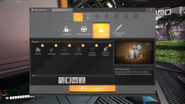 Étape importante de la production d'acier de base dans Satisfactory 1.0