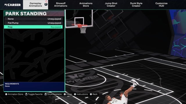 Comment équiper l'animation flop dans NBA 2K25.