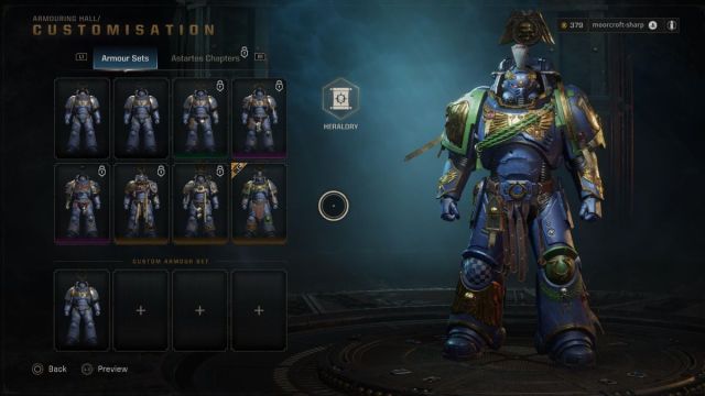 personnalisation d'armure warhammer 40k space marine 2