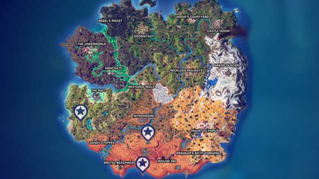 Emplacements de la carte des personnages ayant subi un lavage de cerveau sur Fortnite