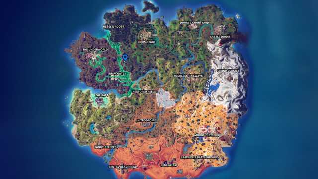 Emplacement de la carte de Fortnite Iron Man