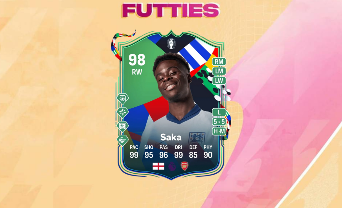 An image of Bukayo Saka Path to Glory SBC solutions in EA FC 24