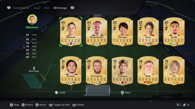 Une image du stockage SBC dans EA FC 25