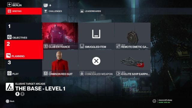 le niveau de base 1 de l'équipement de Hitman World of Assassination