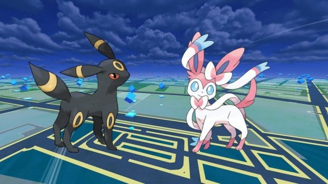 Umbreon et Slyveon dans Pokémon Go