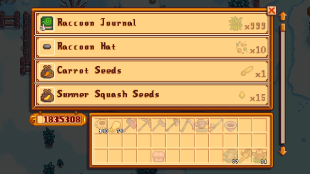 La boutique de Mme Raccoon à Stardew Valley